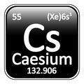 Periodic table element caesium icon. Royalty Free Stock Photo