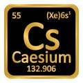 Periodic table element caesium icon.