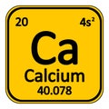 Periodic table element calcium icon.