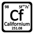 Periodic table element californium icon. Royalty Free Stock Photo