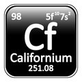 Periodic table element californium icon.