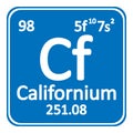 Periodic table element californium icon.