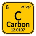 Periodic table element carbon icon.