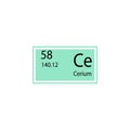 Periodic table element cerium icon. Element of chemical sign icon. Premium quality graphic design icon. Signs and symbols collecti Royalty Free Stock Photo