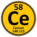 Periodic table element cerium icon Royalty Free Stock Photo