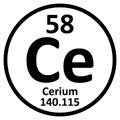 Periodic table element cerium icon Royalty Free Stock Photo