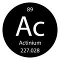 Periodic table element chemical symbol actinium molecule chemistry vector atom icon