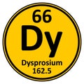 Periodic table element dysprosium icon Royalty Free Stock Photo