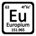 Periodic table element europium icon. Royalty Free Stock Photo