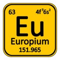 Periodic table element europium icon. Royalty Free Stock Photo