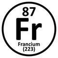 Periodic table element francium icon