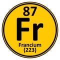 Periodic table element francium icon