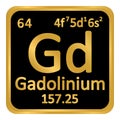 Periodic table element gadolinium icon.