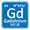 Periodic table element gadolinium icon. Royalty Free Stock Photo