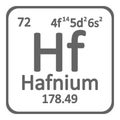 Periodic table element hafnium icon. Royalty Free Stock Photo