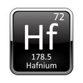 The periodic table element Hafnium. Vector illustration