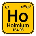 Periodic table element holmium icon. Royalty Free Stock Photo