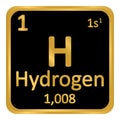 Periodic table element hydrogen icon.