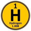 Periodic table element hydrogen icon