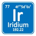 Periodic table element iridium icon. Royalty Free Stock Photo