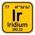 Periodic table element iridium icon. Royalty Free Stock Photo