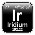 Periodic table element iridium icon. Royalty Free Stock Photo