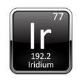 The periodic table element Iridium. Vector illustration Royalty Free Stock Photo