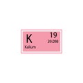 Periodic table element kalium icon. Element of chemical sign icon. Premium quality graphic design icon. Signs and Royalty Free Stock Photo