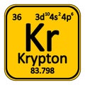 Periodic table element krypton icon.