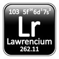 Periodic table element lawrencium icon. Royalty Free Stock Photo