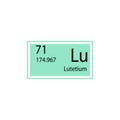Periodic table element lutetium icon. Element of chemical sign icon. Premium quality graphic design icon. Signs and symbols collec Royalty Free Stock Photo