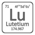 Periodic table element lutetium icon. Royalty Free Stock Photo