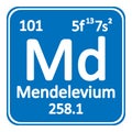 Periodic table element mendelevium icon. Royalty Free Stock Photo