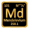 Periodic table element mendelevium icon. Royalty Free Stock Photo