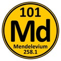 Periodic table element mendelevium icon Royalty Free Stock Photo