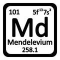 Periodic table element mendelevium icon. Royalty Free Stock Photo
