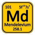 Periodic table element mendelevium icon. Royalty Free Stock Photo