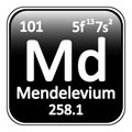 Periodic table element mendelevium icon. Royalty Free Stock Photo