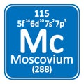 Periodic table element moscovium icon. Royalty Free Stock Photo