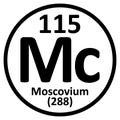 Periodic table element moscovium icon Royalty Free Stock Photo