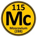 Periodic table element moscovium icon Royalty Free Stock Photo