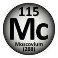 Periodic table element moscovium icon Royalty Free Stock Photo