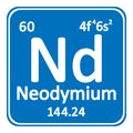 Periodic table element neodymium icon. Royalty Free Stock Photo