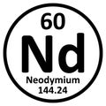 Periodic table element neodymium icon Royalty Free Stock Photo