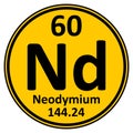 Periodic table element neodymium icon Royalty Free Stock Photo
