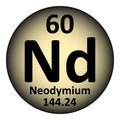 Periodic table element neodymium icon Royalty Free Stock Photo