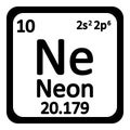 Periodic table element neon icon. Royalty Free Stock Photo