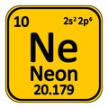 Periodic table element neon icon. Royalty Free Stock Photo