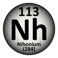 Periodic table element nihonium icon Royalty Free Stock Photo