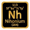 Periodic table element nihonium icon. Royalty Free Stock Photo